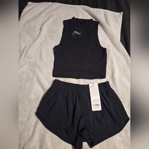 CRZ YOGA Women's Charcoal Athletic Shorts